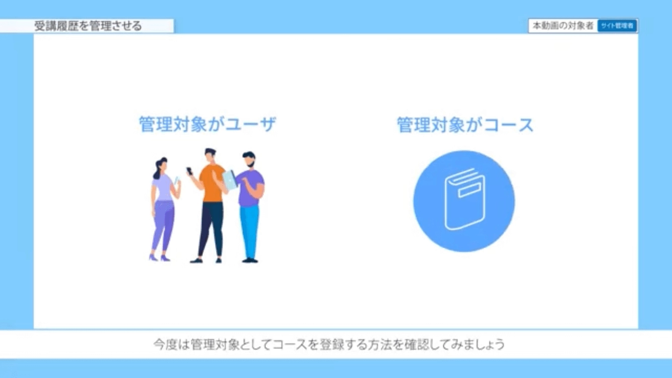 受講履歴を管理させる
